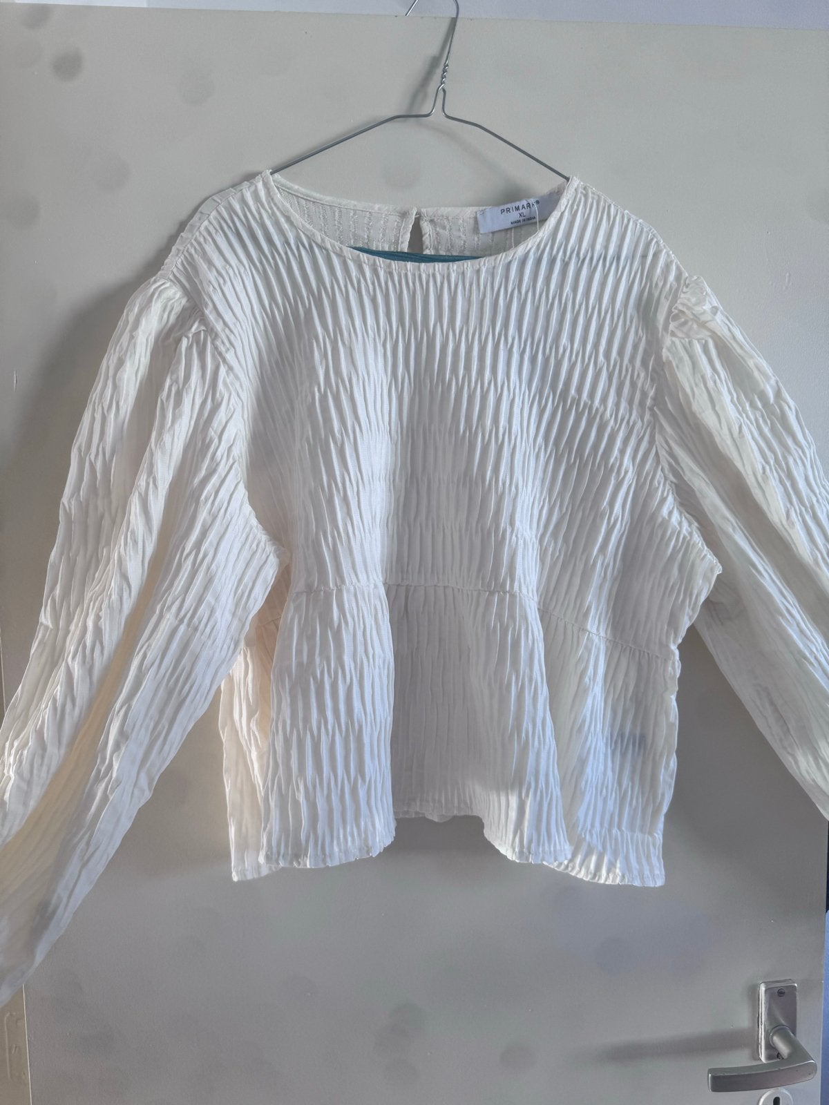 Primark Witte Peplum Blouse Maat XL, Kleding | Dames, Ophalen, Zo goed als nieuw, Maat 46/48 (XL) of groter, Wit