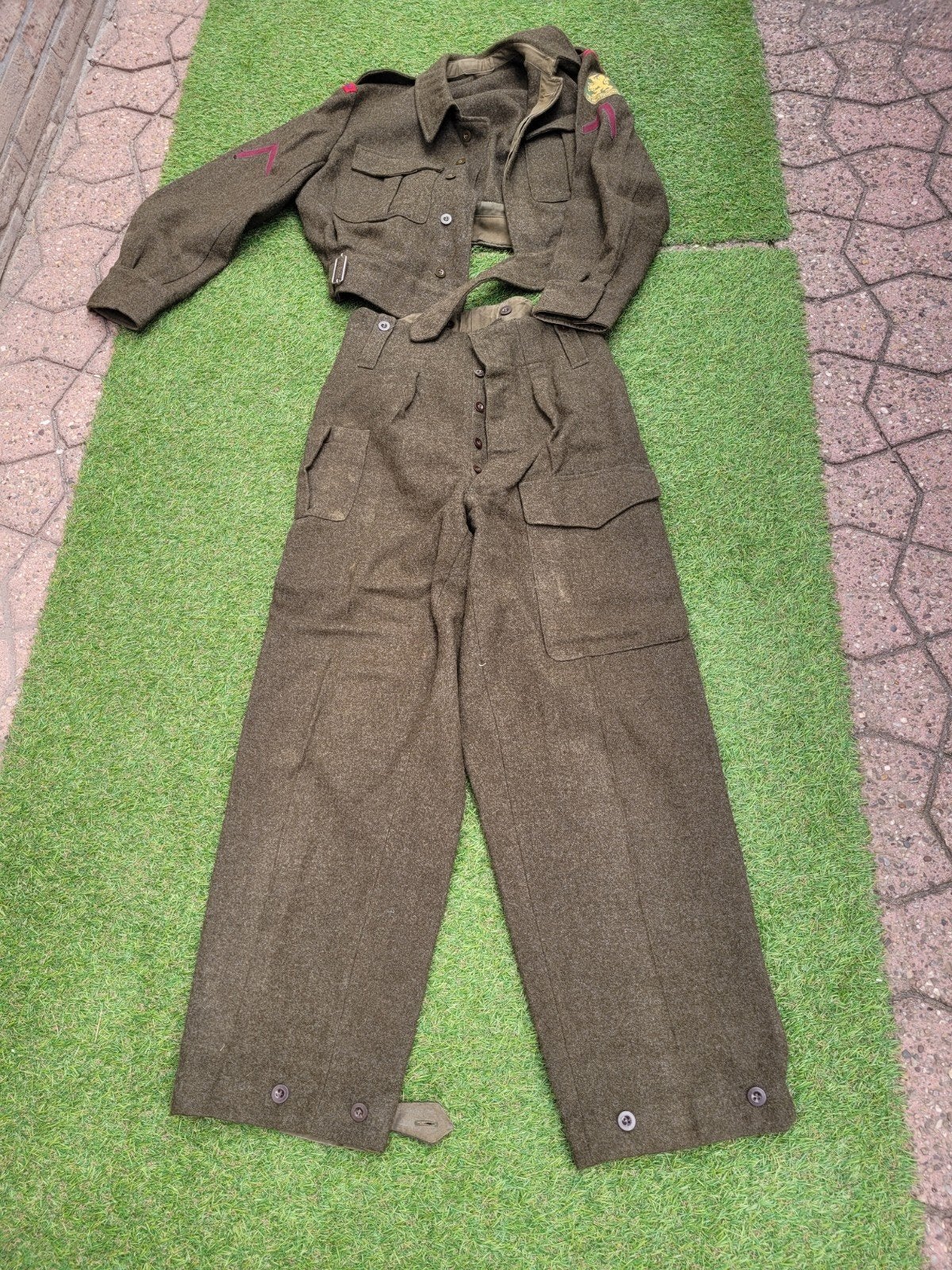 NL wollen battledress jaren 50 maat 48, Ophalen of Verzenden, Landmacht, Nederland, Kleding of Schoenen