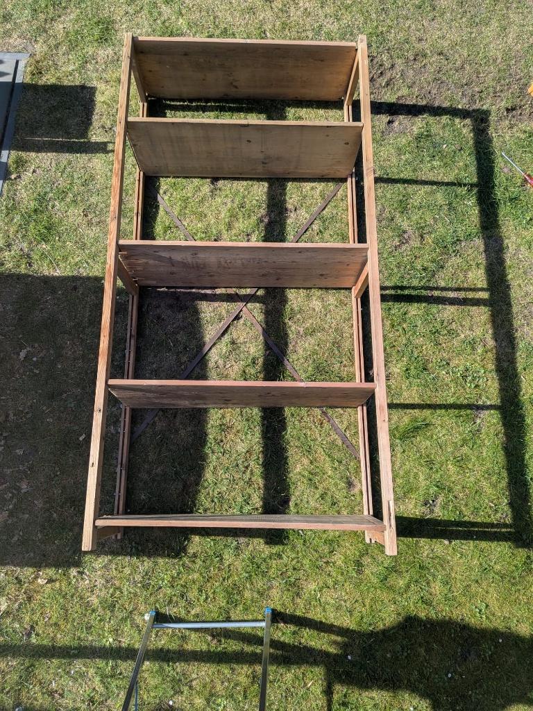 Houten stelling, Ophalen, Gebruikt