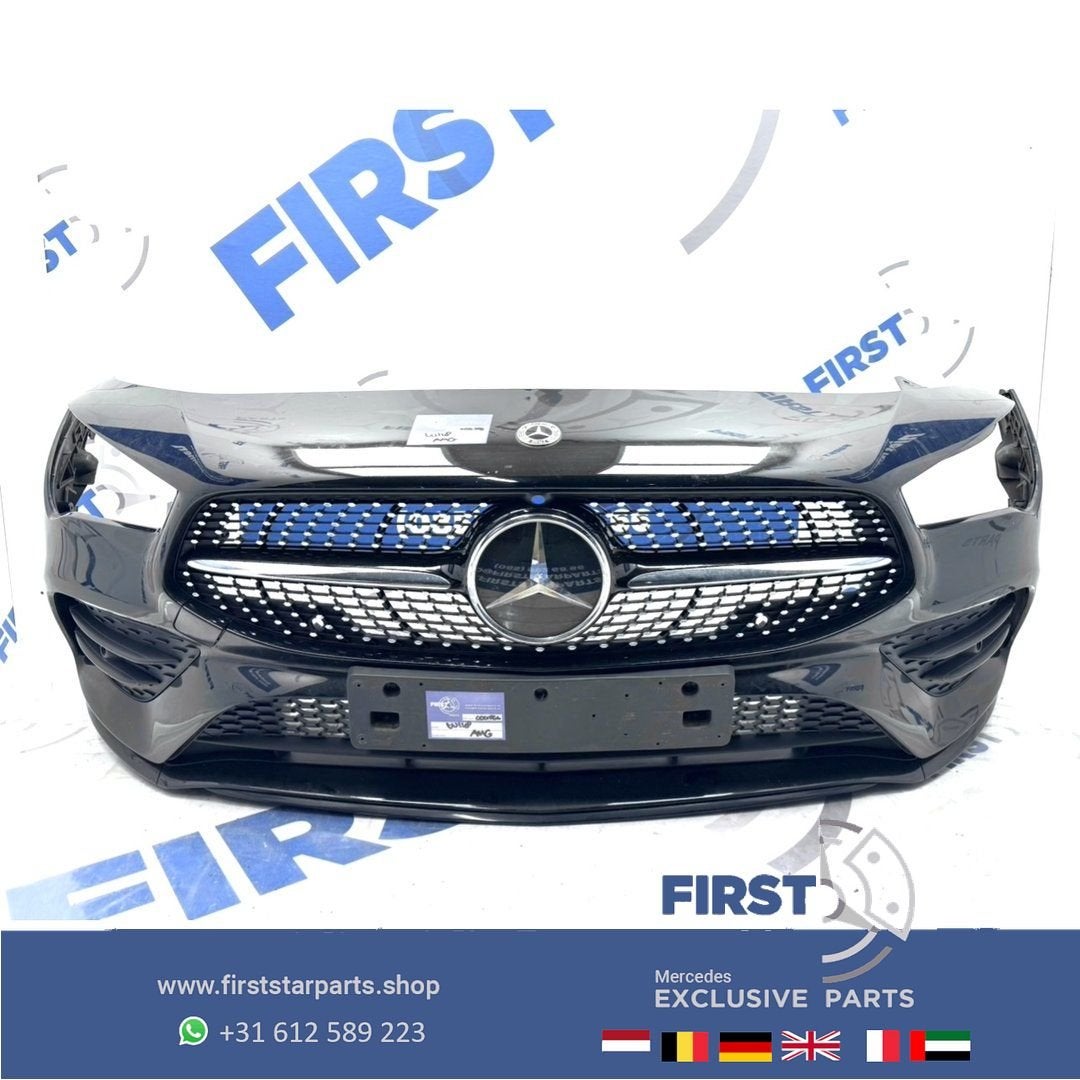 W118 BUMPER C118 AMG LINE VOORBUMPER ZWART WIT GRIJS BLAUW R, Gebruikt, -, Voor, Ophalen of Verzenden