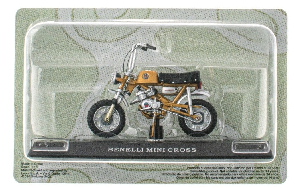 Benelli Mini Cross, brommer, goud 1:18 in ongeopende blister, Ophalen of Verzenden, Nieuw, Overige merken