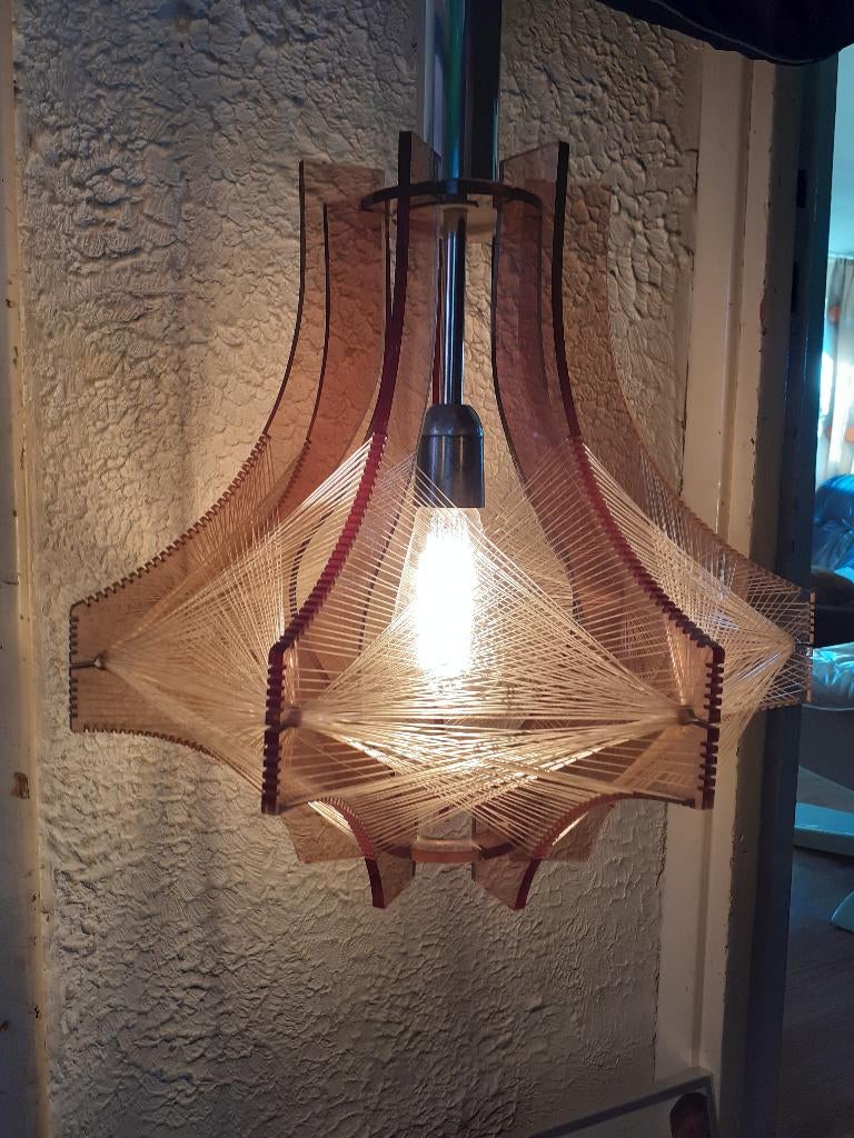 Paul Secon design jaren 70 Sompex hanglamp space age retro, Kunststof, Gebruikt, ?, Minder dan 50 cm