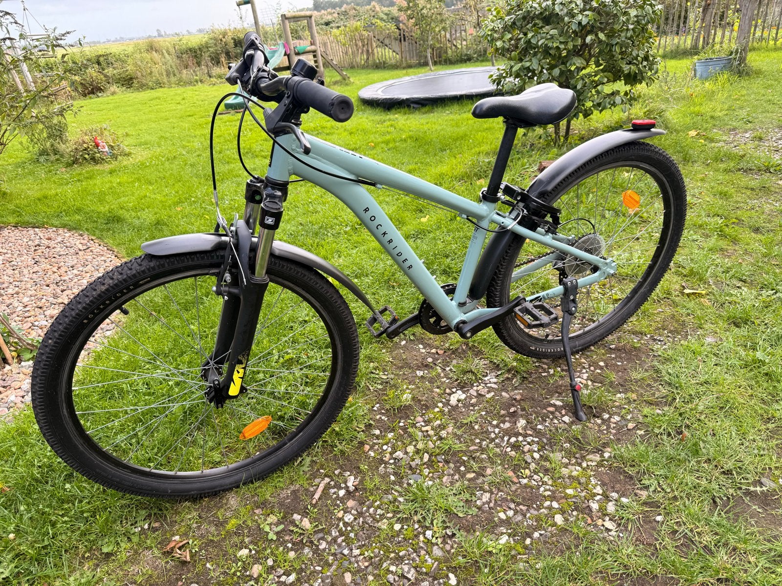 Rockrider 26 inch mountainbike - grijs/groen, Fietsen en Brommers, Ophalen, Gebruikt, Velgrem, 26 inch of meer