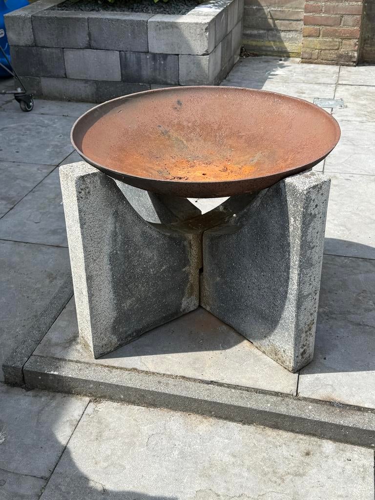 Vuurkorf met cortenstaal schaal, Tuin en Terras, Vuurkorven, Ophalen, Gebruikt