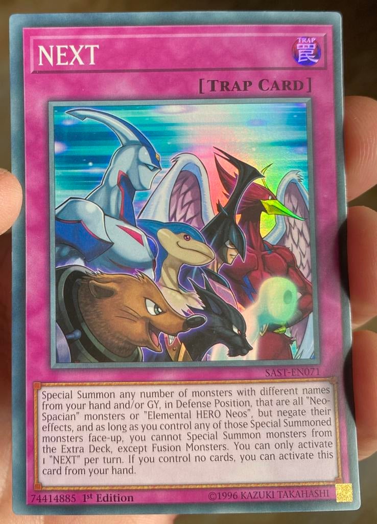 Yu-Gi-Oh! Next SAST 1st Edition !, Ophalen of Verzenden, Zo goed als nieuw, Losse kaart, Foil