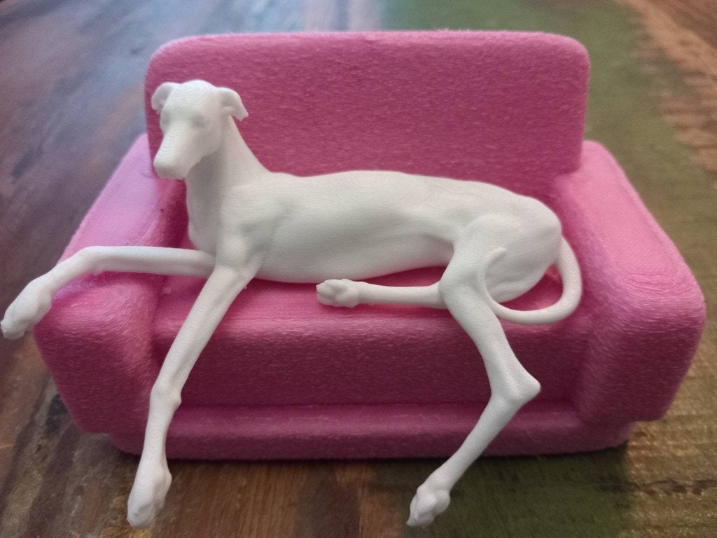 Roze Bankje met Windhond, Verzenden, Nieuw, Dier