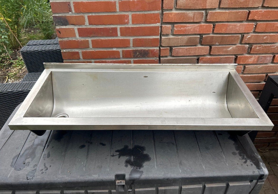 Franke wasgoot spoelbak wastrog RVS 1Meter, Ophalen, Zo goed als nieuw, Rvs, Wastafel