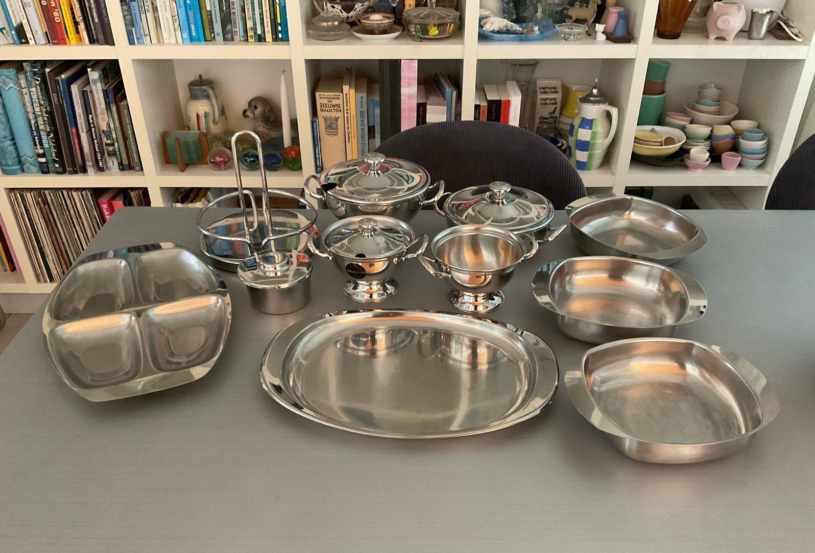 Alfra Alessi RVS schalen / soepterrine / dienbladen etc., Overige typen, Ophalen of Verzenden, Gebruikt, Alessi