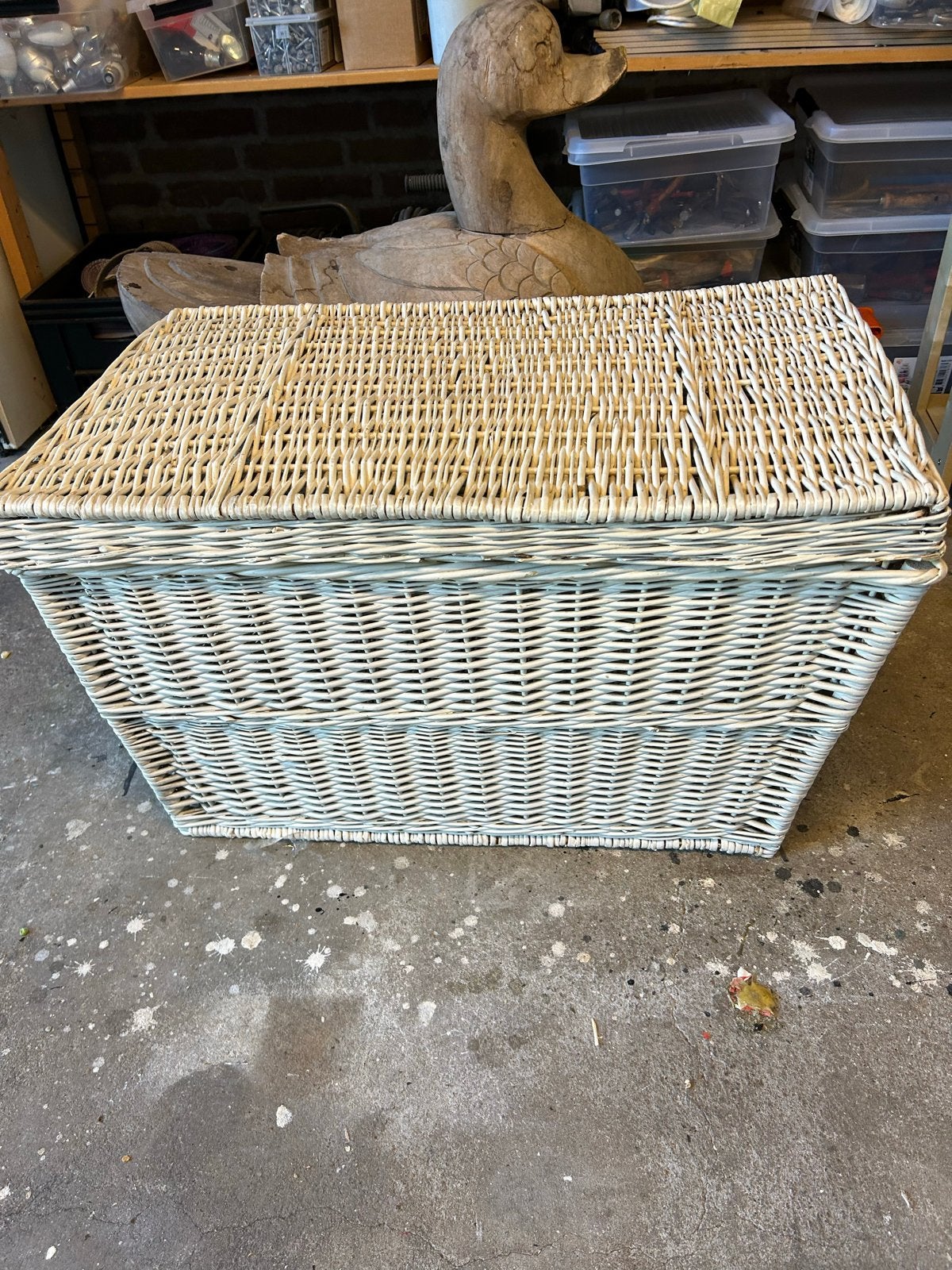 Rieten opbergmand 80x45x45 cm, Huis en Inrichting, Ophalen, Overige materialen, Gebruikt, 50 tot 100 cm