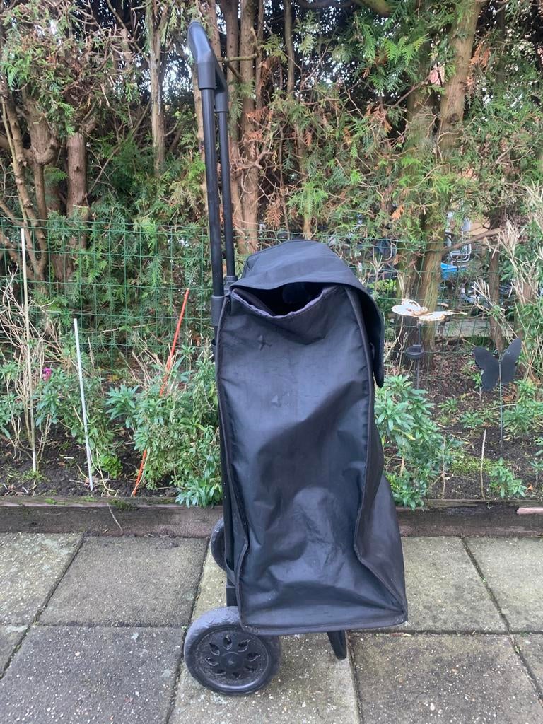 Vintage Boodschappenwagen/boodschappentrolley, Wieltjes, 20 tot 30 cm, Zwart, Minder dan 40 cm