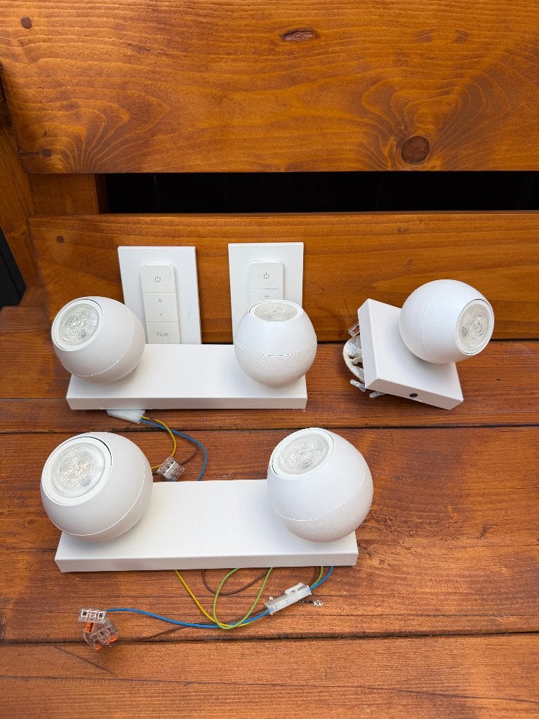 Philips Hue Buckram set: 5 spots en 2 dimmers, Ophalen, Gebruikt, GU10, LED