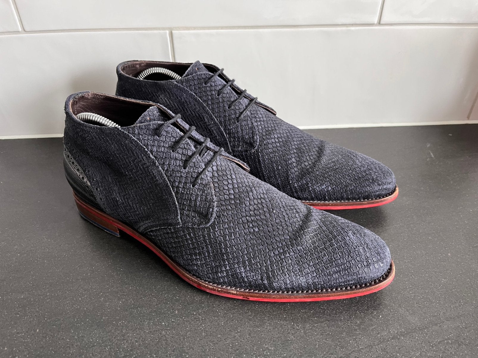Floris van Bommel herenschoenen maat 9 / 43, Kleding | Heren, Schoenen, Floris van Bommel, Blauw, Floris van Bommel, Ophalen of Verzenden