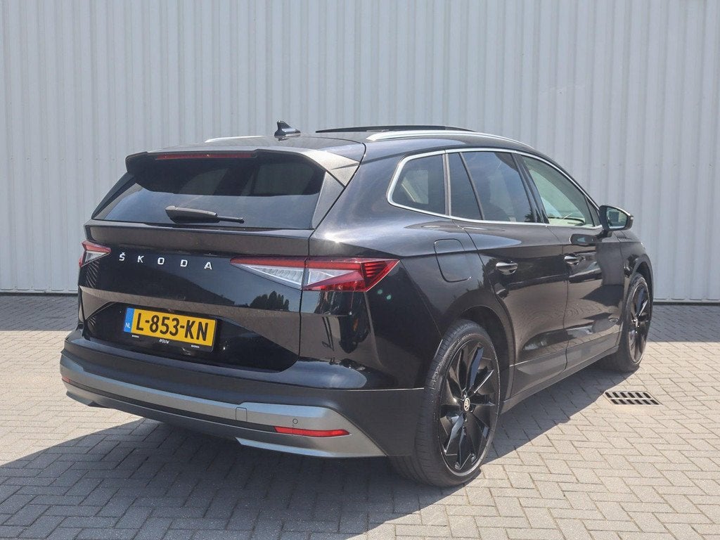 Skoda Enyaq 80 204pk First Edition High | SoH 91% | Lederen, Auto's, Skoda, 12 maanden, Achterwielaandrijving, Gebruikt, Zwart