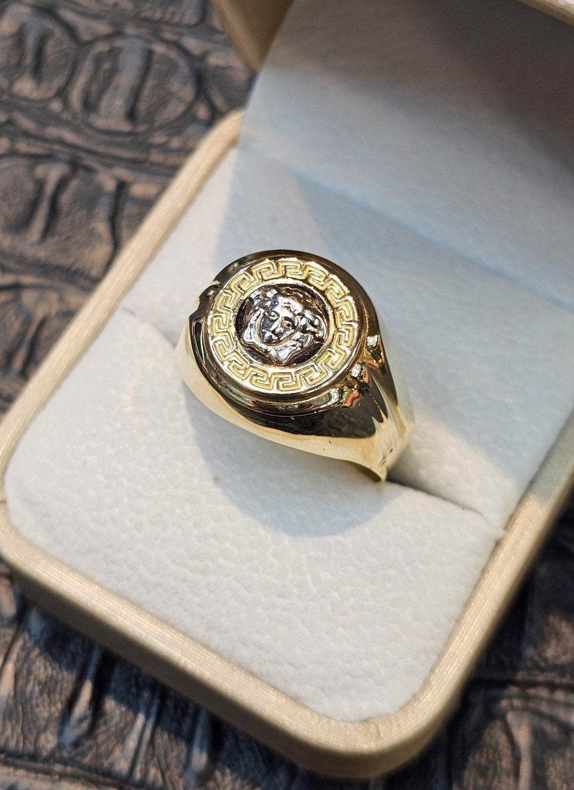 Prachtige 14k gouden ring Versace Medusa