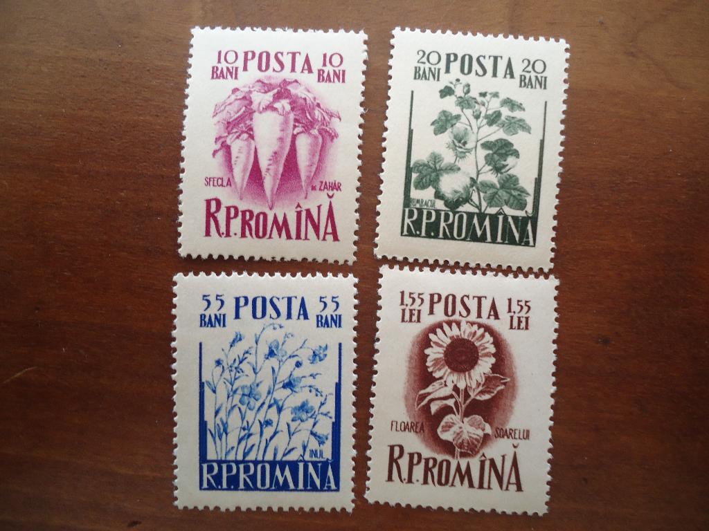 Flora landbouw Roemenië 1955, mi. 1547-50 postfris, Ophalen of Verzenden, Postfris, Dier of Natuur
