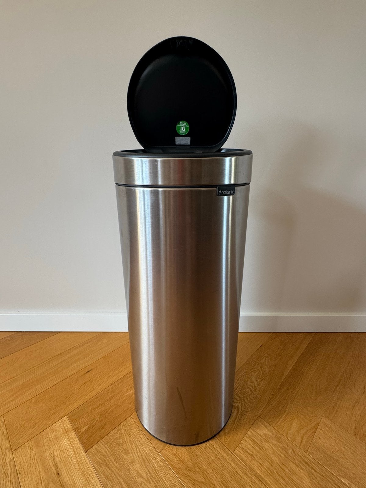 Brabantia touch bin prullenbak, RVS (matt steel), 30 liter, Ophalen, Gebruikt, 20 tot 30 liter, Rvs