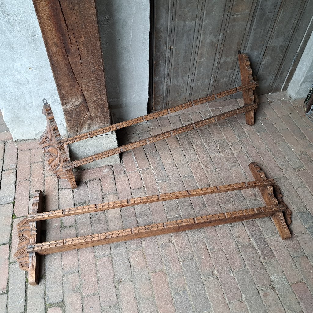 1x Oud brocante houten bordenrek rek borden wandrek *Etage3*, Ophalen, Gebruikt, ., .
