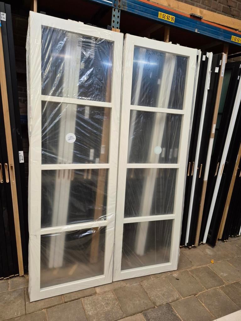 Dubbele binnendeur of schuifdeuren 2x 75x232,5cm blank glas