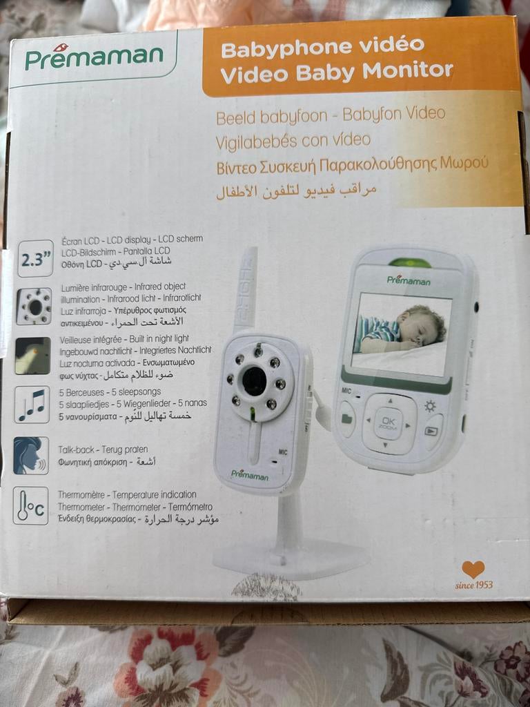 Premaman Video Babyfoon met Camera en Terugspreekfunctie, Kinderen en Baby's, Babyfoons, Ophalen of Verzenden, Zo goed als nieuw