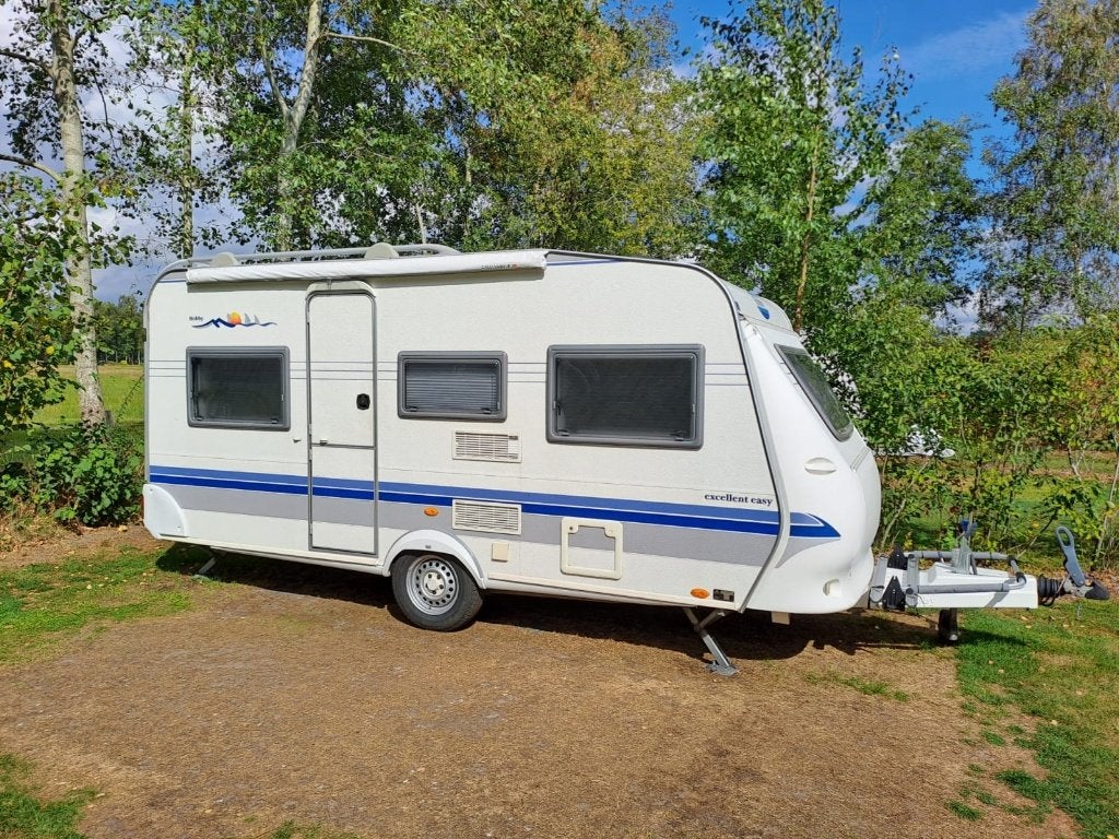 Hobby Excellent Easy 450 met panorama luifel en voortent, Rondzit, Hobby, Particulier, 4 tot 5 meter