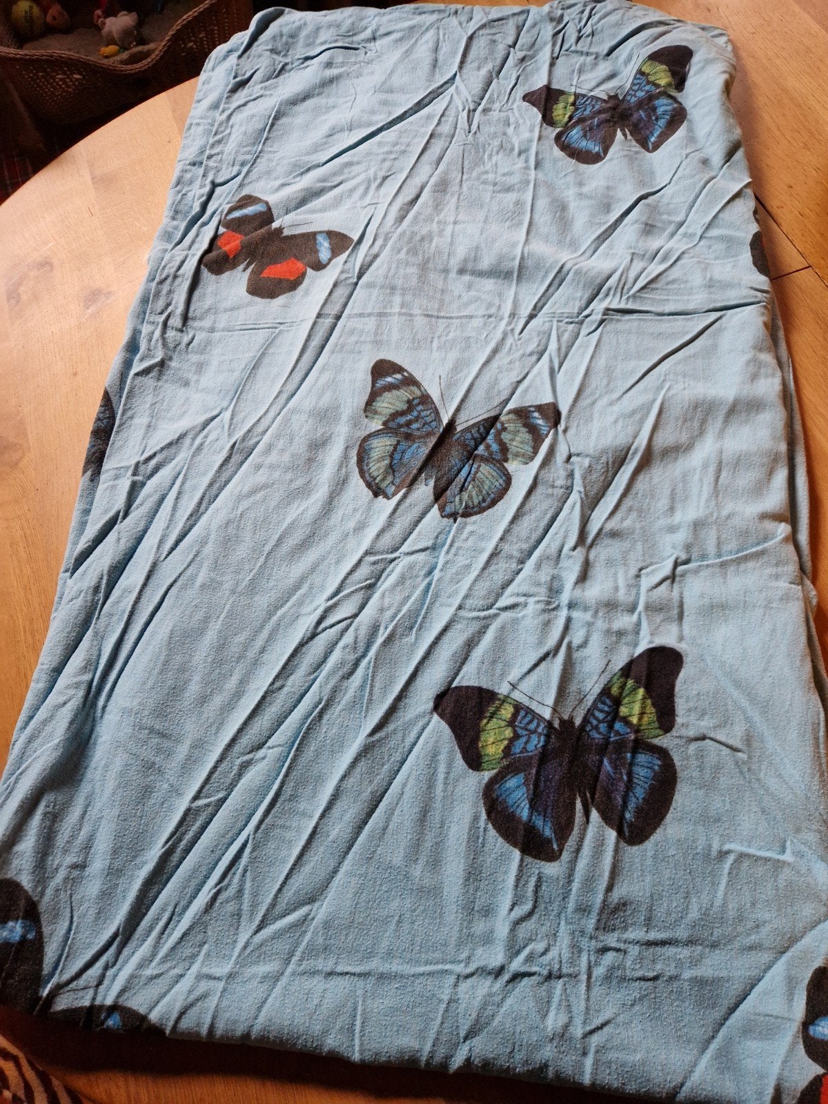 FLANELLEN DEKBEDOVERTREK 🦋🦋🦋 VLINDERS, Ophalen of Verzenden, Eenpersoons, Blauw, Dekbedovertrek
