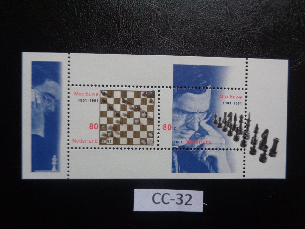 nl - blokje max euwe / postfris 2001 (cc-32), Ophalen of Verzenden, Na 1940, Postfris
