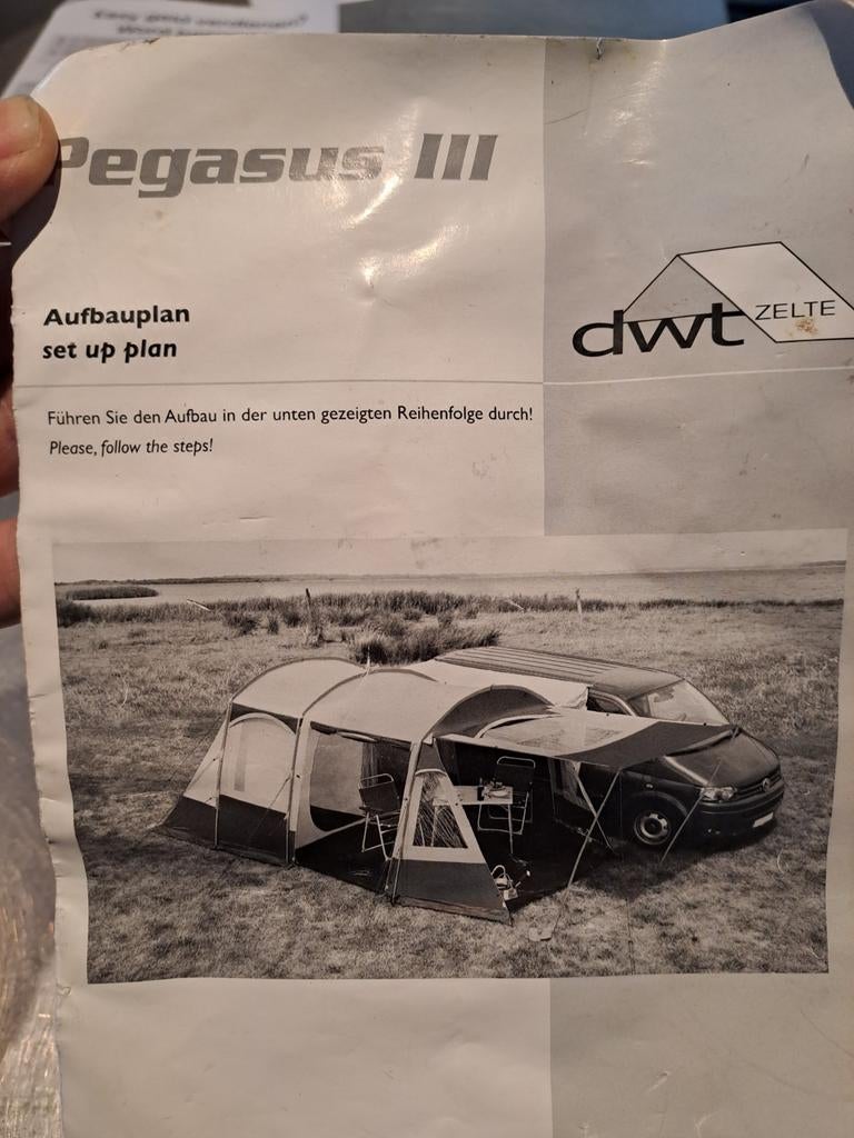 DWT Pegasus III tent met 2 slaapcabines en extra vloerkleed, Caravans en Kamperen, Ophalen of Verzenden, Tot en met 4