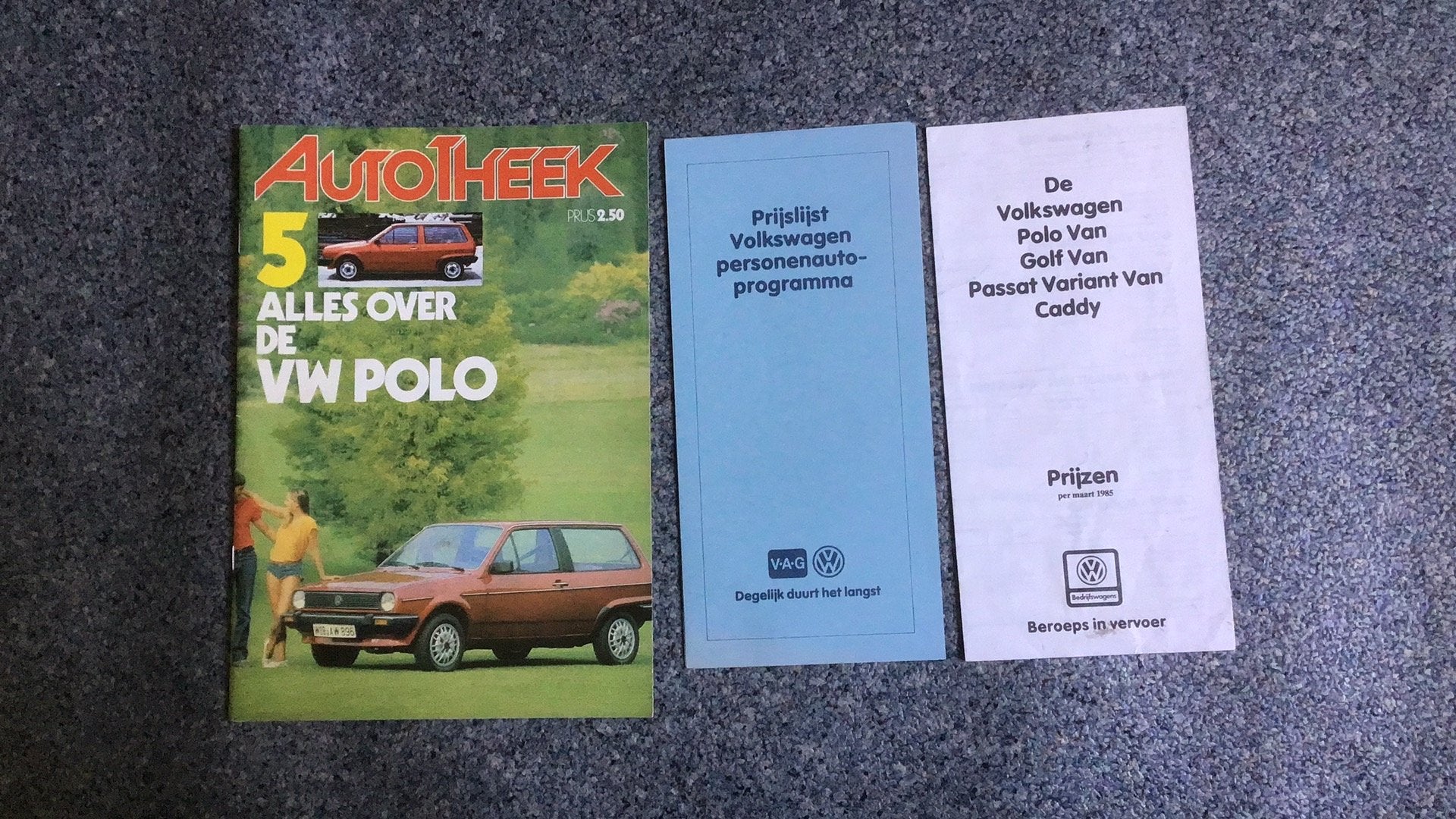 VOLKSWAGEN PRIJSLIJSTEN 1983,1985 POLO AUTOTHEEK 1982, Ophalen of Verzenden, Zo goed als nieuw, Volkswagen, Diverse auteurs