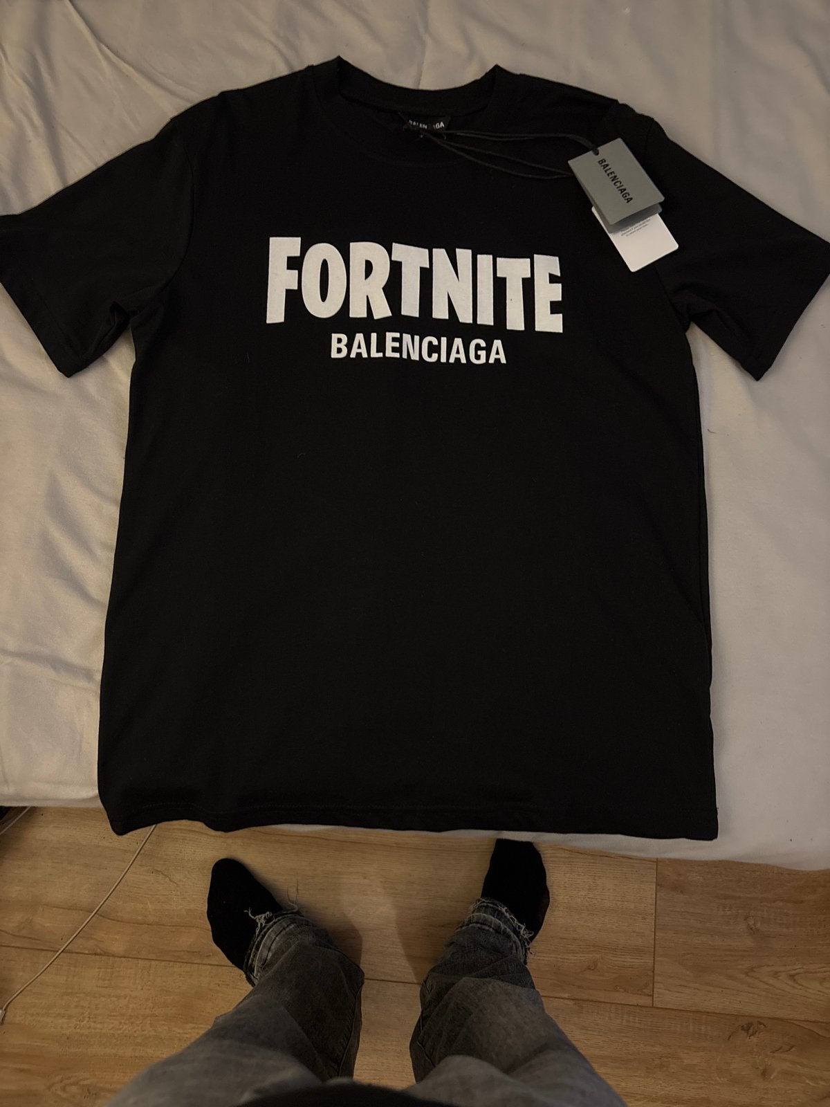 Fortnite Balenciaga T-shirt Zwart - Exclusief Design, Ophalen of Verzenden, Nieuw, Maat 48/50 (M), Zwart
