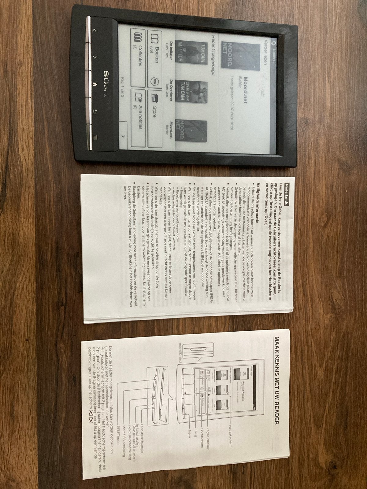 Sony Ereader PRS-T1, Ophalen of Verzenden, Gebruikt