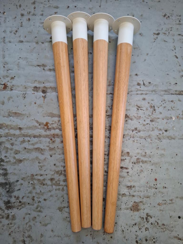 IKEA Hilver tafelpoot, set van 4, hout en wit, Overige houtsoorten, Tafelpoot, Minder dan 50 cm, Gebruikt