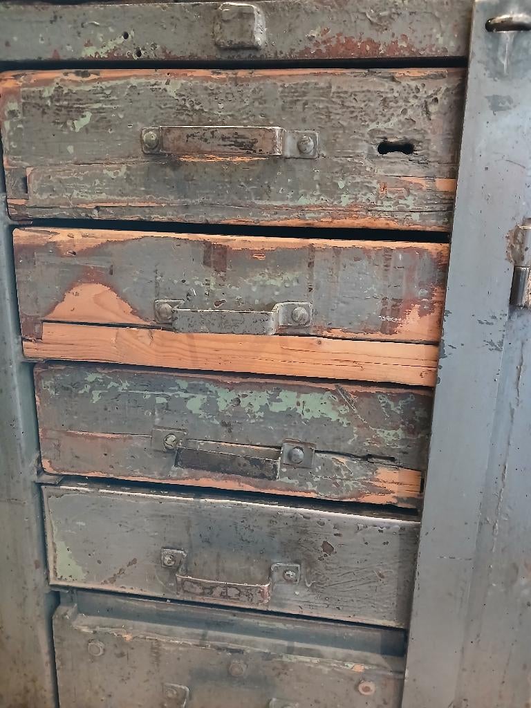 Kast werkbank vintage antiek, Ophalen, Gebruikt