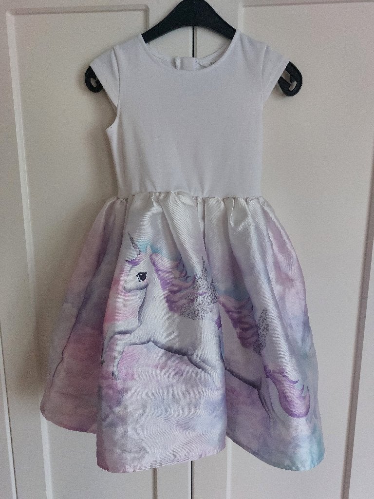 Prinsessen paarden/ unicorn jurk, maat 110/116, Meisje, Ophalen of Verzenden, Zo goed als nieuw, Jurk of Rok