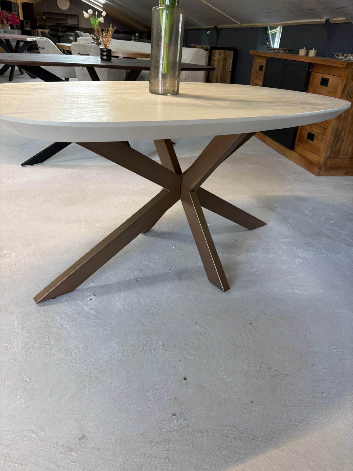 Madison Sand eettafel 160 cm – NIEUW, Huis en Inrichting, Tafels | Eettafels, Ophalen, 50 tot 100 cm, Ovaal, Nieuw