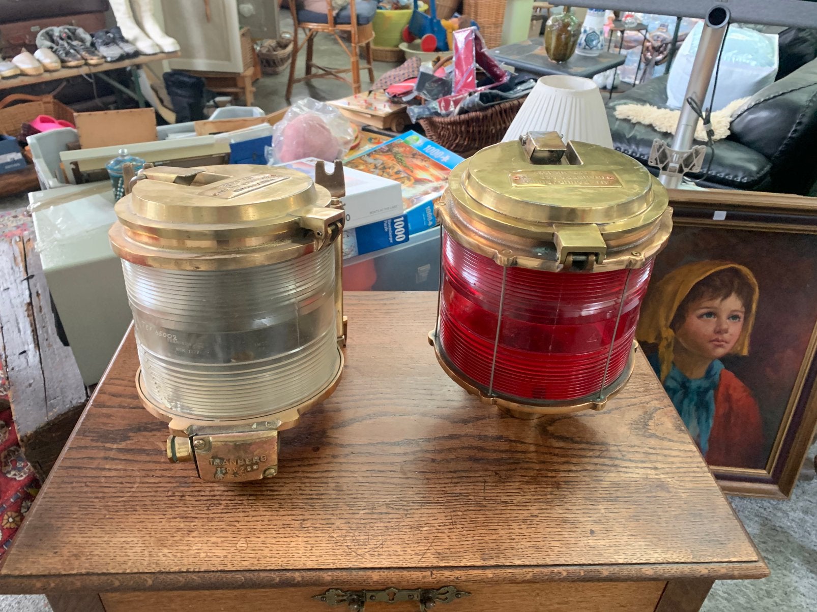 Lamp antieke messing maritieme scheepslampen navigatielampen, Ophalen of Verzenden