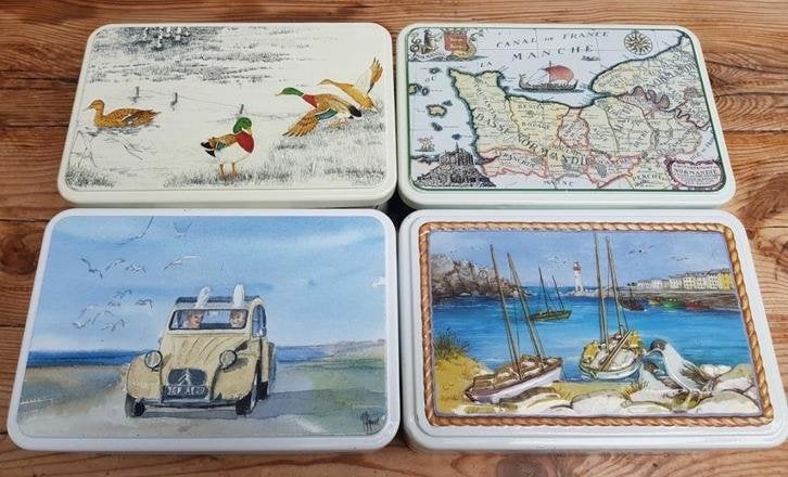 Nog 3 Massilly blikken, eenden, Normandië, meeuwen, Verzamelen, Blikken, Ophalen of Verzenden, Gebruikt, Koek(jes), Overige merken