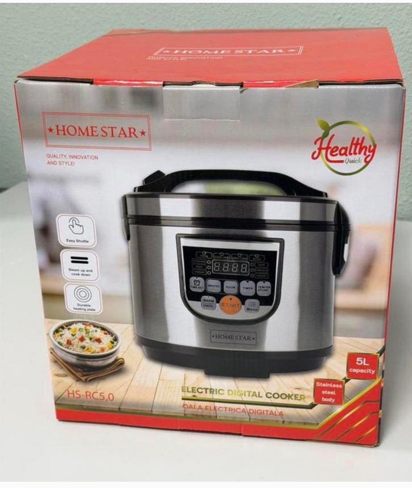 Homestar HS-RC5.0 Digitale Multicooker – 5L – RVS – Nieuw, Timer, Nieuw, Ophalen of Verzenden, H