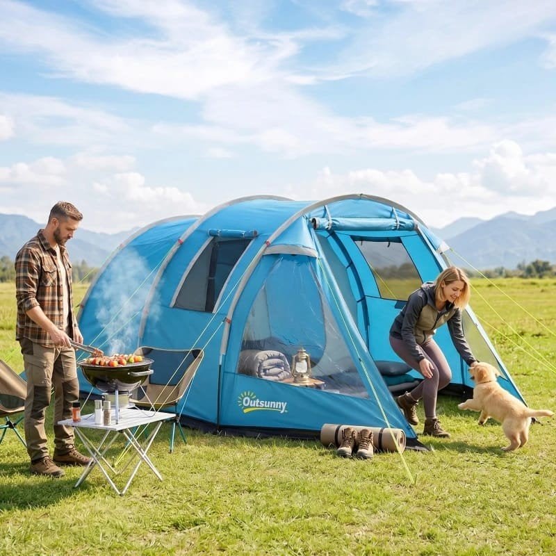 tunneltent kampeertent campingtent vistent Koepeltent - Blau, Ophalen of Verzenden, Nieuw