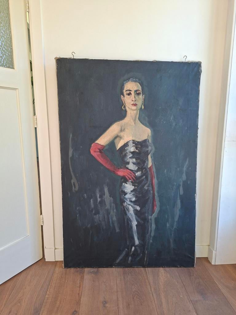 Groot werk (96x145) volgens de overlevering van Piet Jabaay, Antiek en Kunst, Kunst | Schilderijen | Klassiek, Ophalen