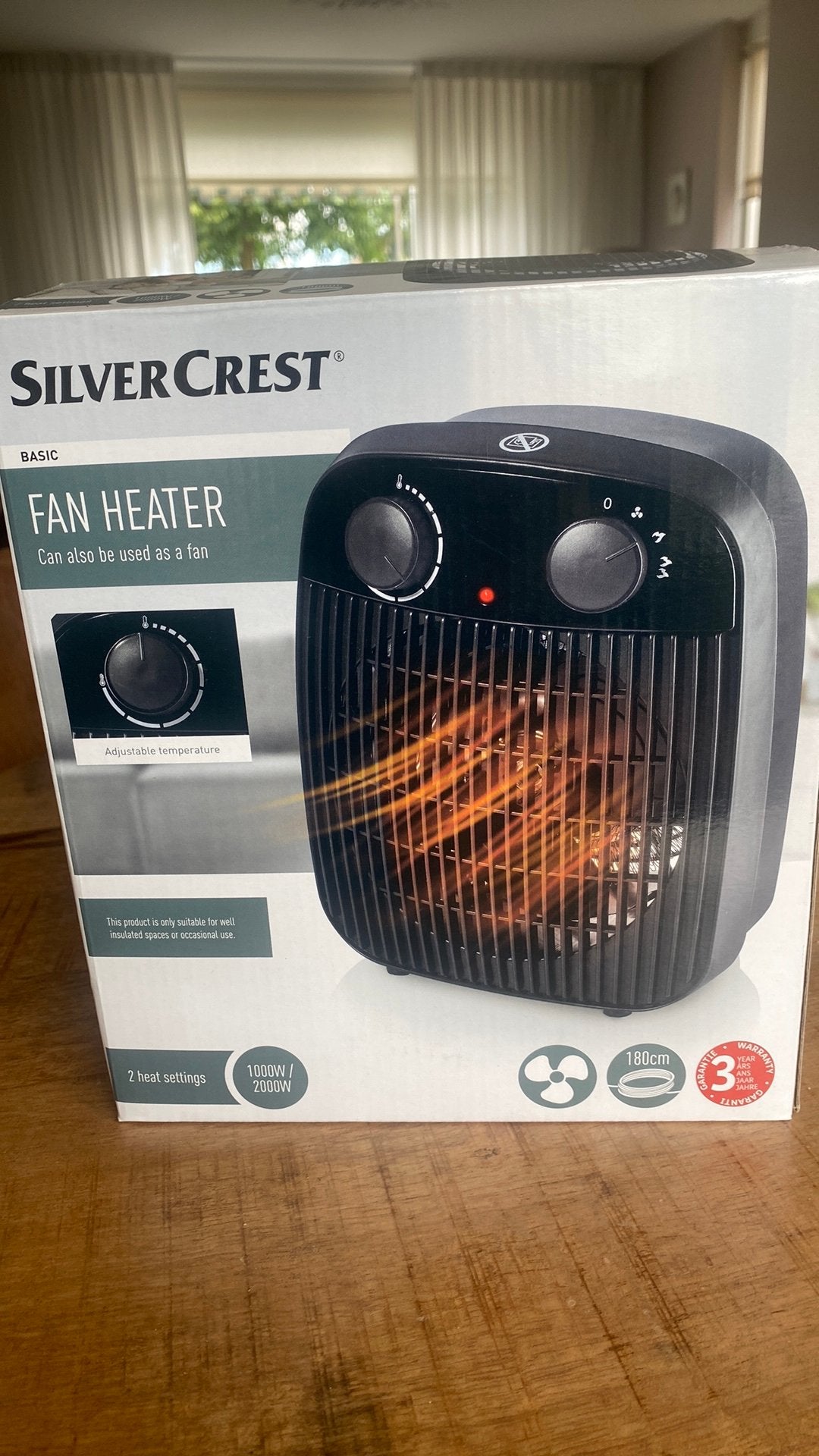 SilverCrest Basic Ventilator Kachel 1000W/2000W, Ophalen, 30 tot 80 cm, Minder dan 60 cm, 800 watt of meer