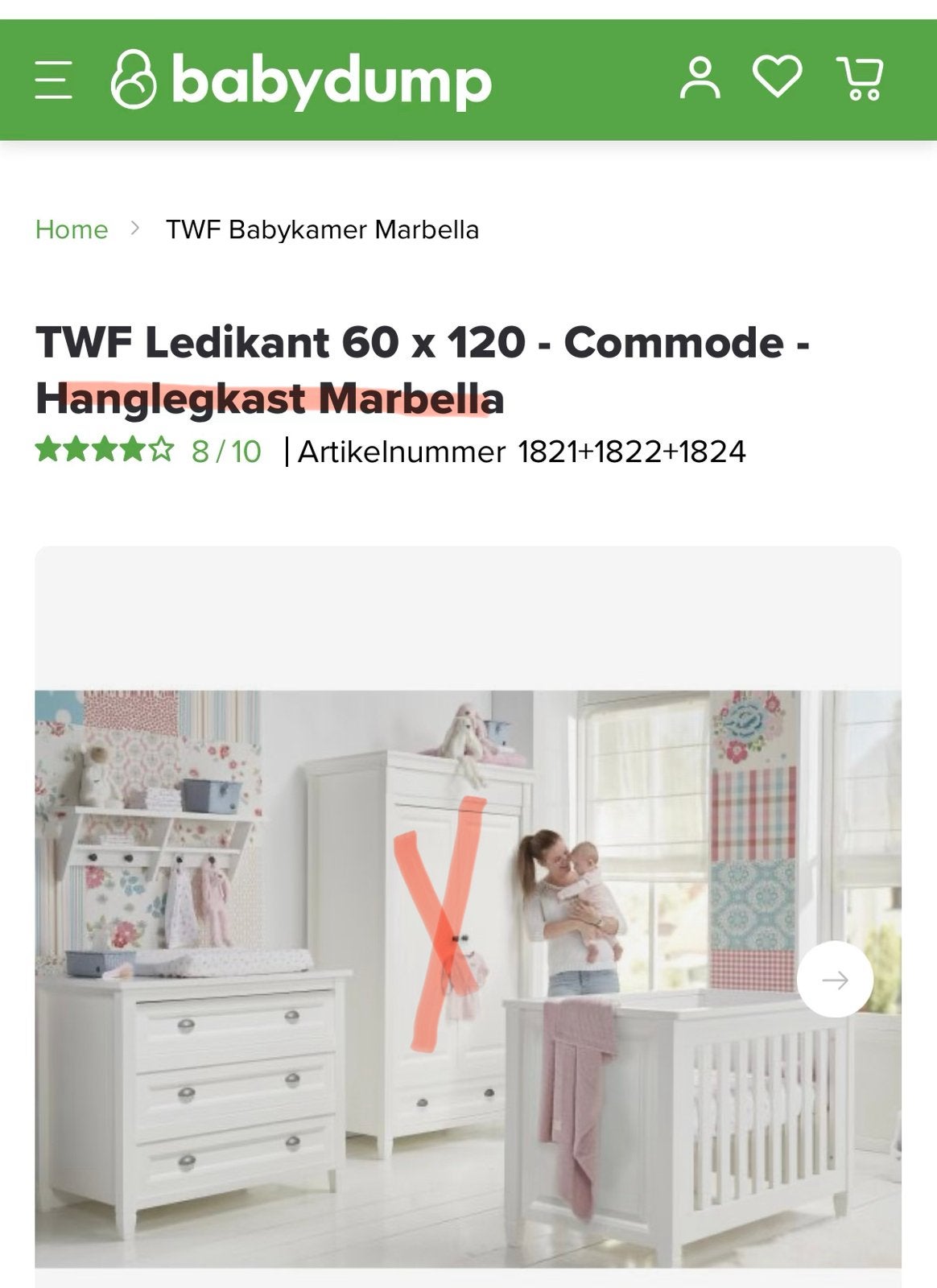 Babykamer compleet. TWF., 50 tot 70 cm, 105 cm of meer, Ophalen of Verzenden, 100 cm of meer