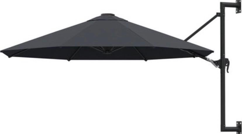 Zwarte Muurparasol - Ideaal voor Balkon of Terras, Tuin en Terras, Parasols, Muurparasol, Kantelbaar, Nieuw, 2 tot 3 meter