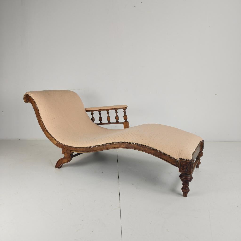 Laat 19e-eeuwse antieke chaise longue / daybed – Engeland, Ophalen of Verzenden
