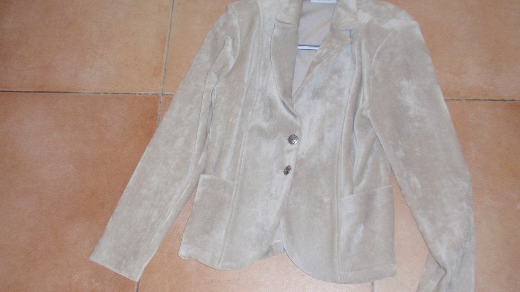 NIEUW dames (velours) blazer HELENA HART beige mt XL, Beige, Maat 46/48 (XL) of groter, Nieuw, Ophalen of Verzenden