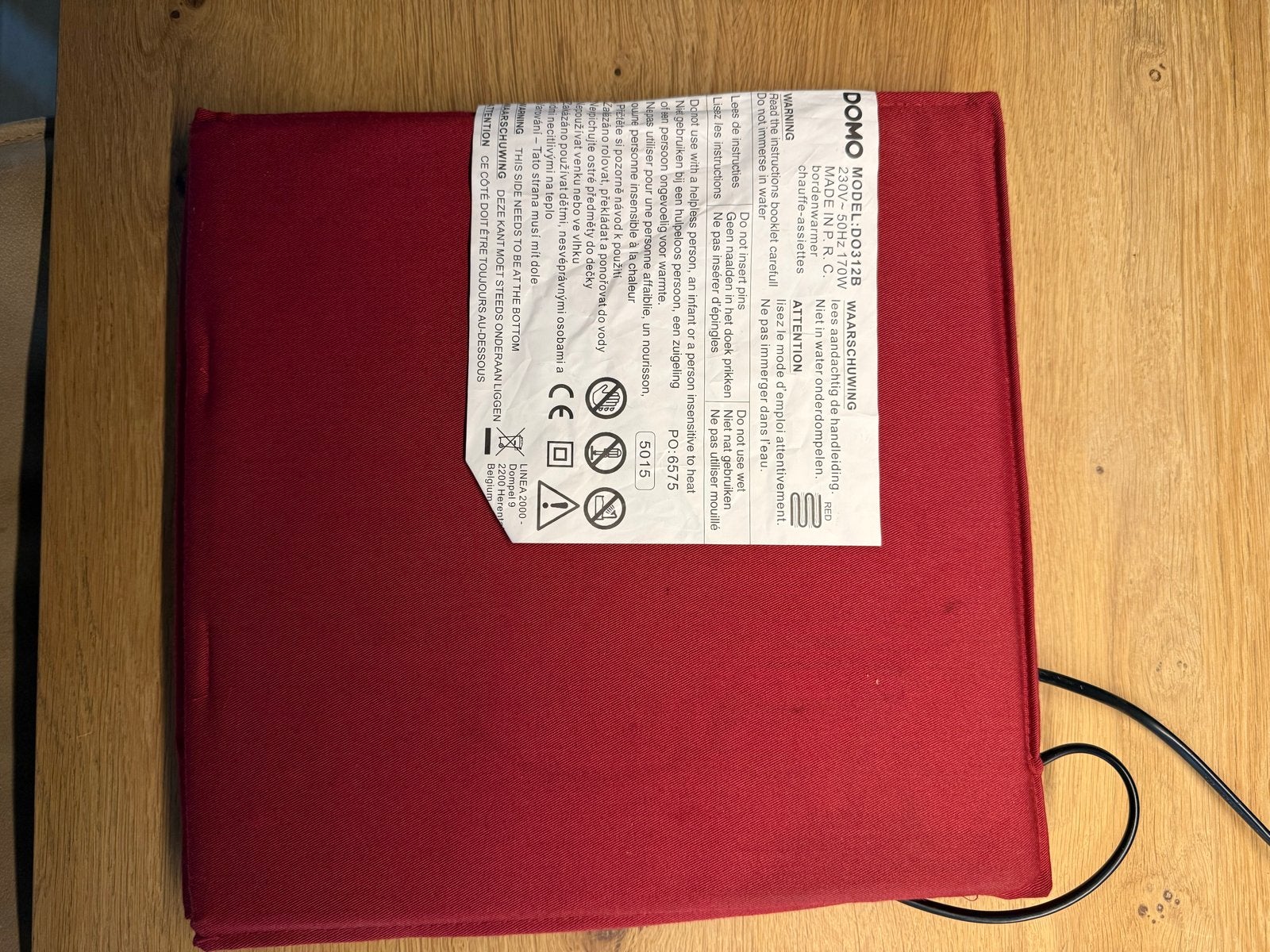 DOMO D0312B Elektrische bordenwarmer - Rood, Ophalen, Gebruikt