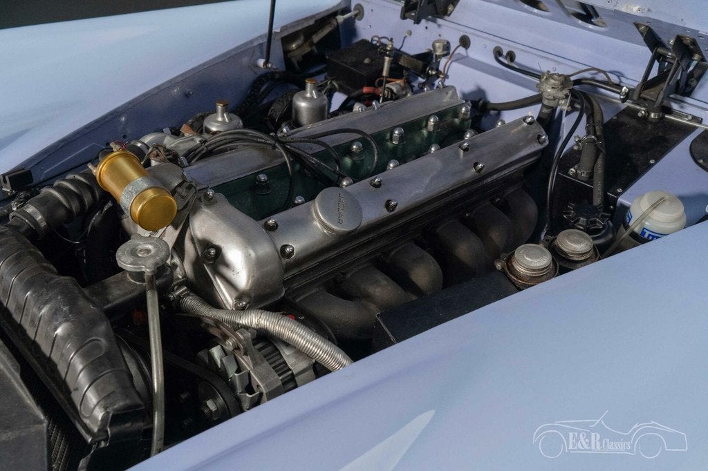 Jaguar XK150 Cabrio | Gerestaureerd | Hermès Blauw | 1960, Auto's, Oldtimers, Achterwielaandrijving, 190 pk, Cabriolet, Blauw