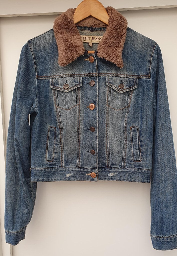 Etam spijkerjack maat 40 met afknoopbare kraag, Maat 38/40 (M), Blauw, Ophalen of Verzenden, Zo goed als nieuw