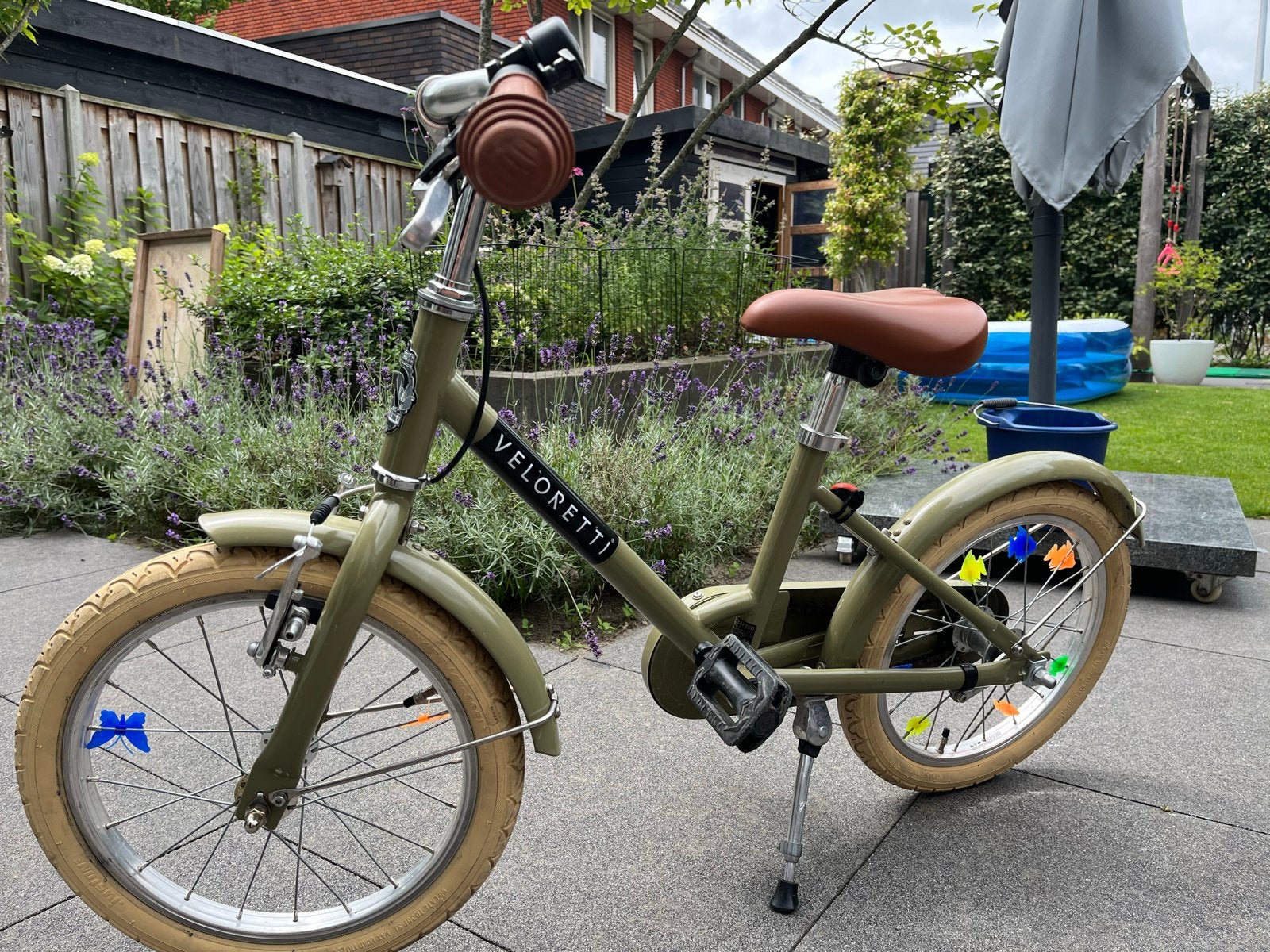 Veloretti kinderfiets 16 inch - Groen, Ophalen, Gebruikt, Terugtraprem, 16 tot 20 inch