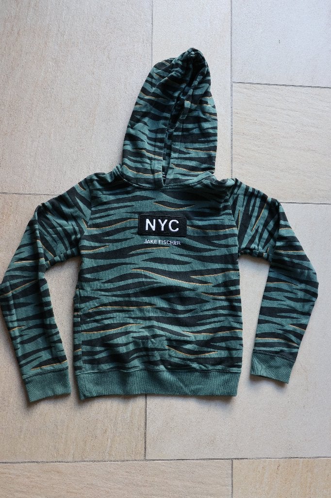 ZGAN Jake Fisher Hoody groen zwart 164 170, Ophalen, Meisje, Trui of Vest, Zo goed als nieuw