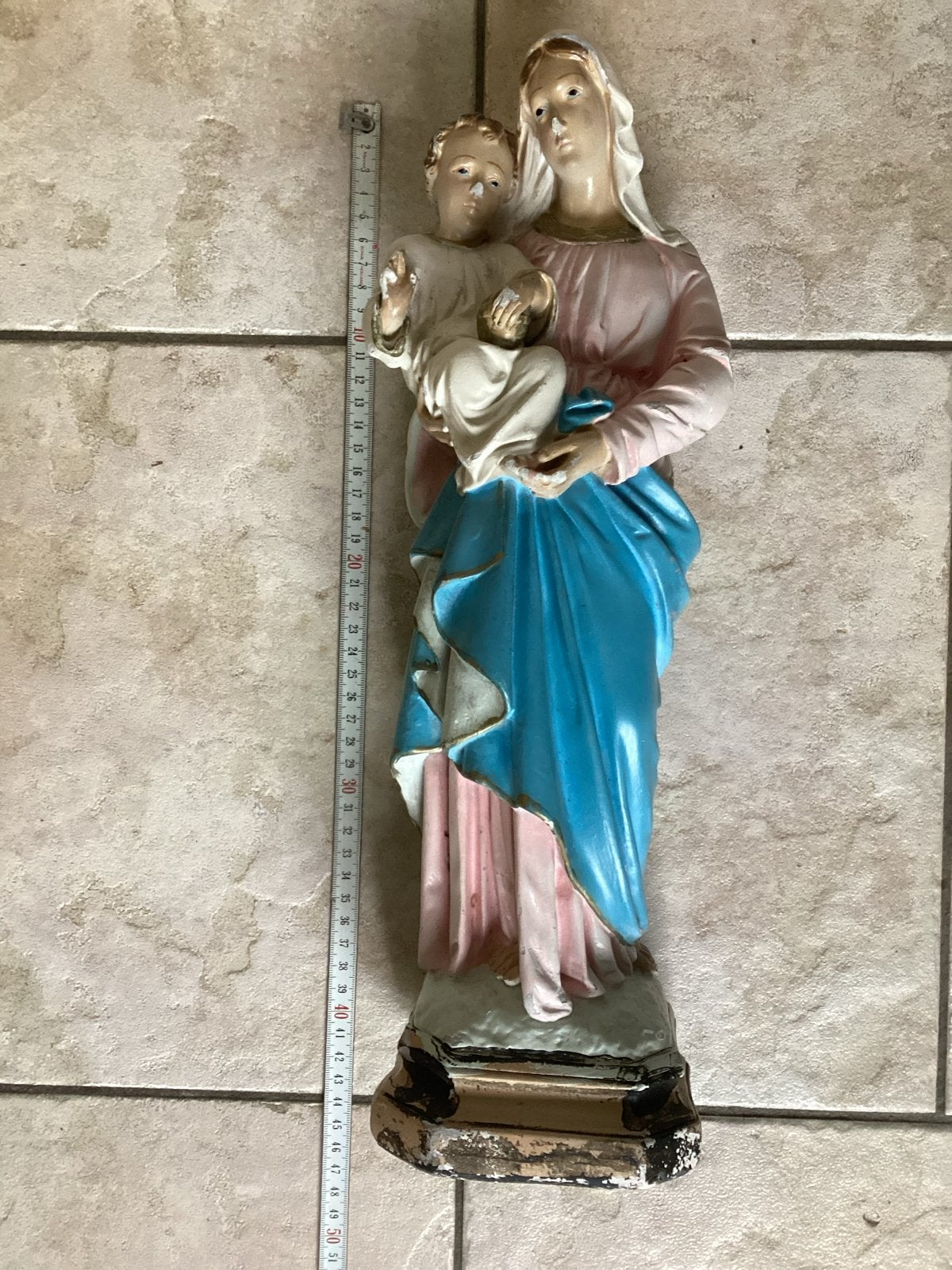 Vintage Mariabeeld met kindje Jezus - Made in Italy, Ophalen of Verzenden